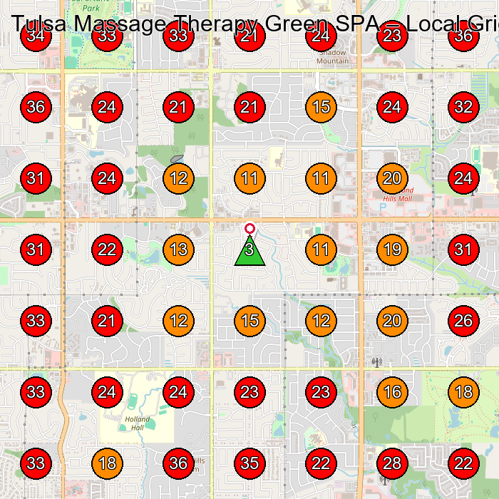 Tulsa Massage Therapy Green SPA GeoGrid visibility map for Massage Spa in Tulsa